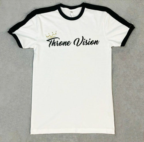 Throne Vision Retro Ringer T-shirt (White/Black)