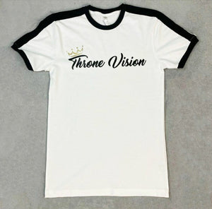 Throne Vision Retro Ringer T-shirt (White/Black)