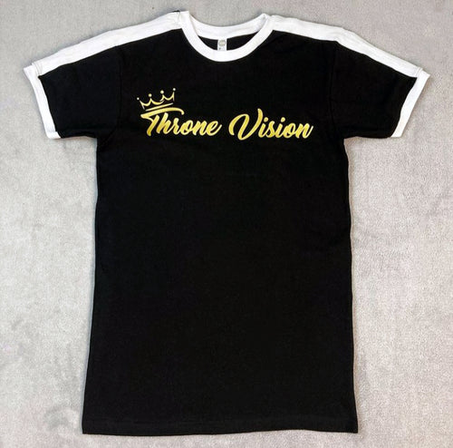 Throne Vision Retro Ringer T-shirt (Black/White)