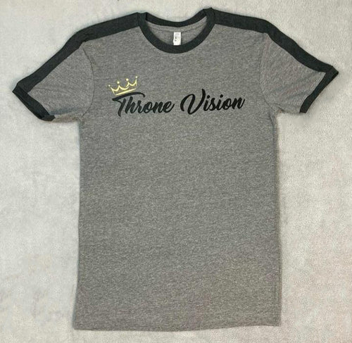 Throne Vision Retro Ringer T-shirt (Heather/Smoke Grey)